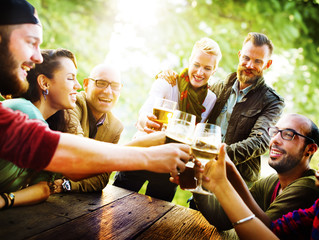 Friends Party Outdoors Celebration Happiness Concept