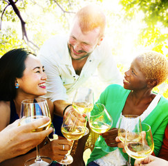 Diverse People Friends Hanging Out Drinking Concept