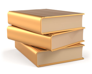 Golden books 3 three textbook stack blank yellow gold icon