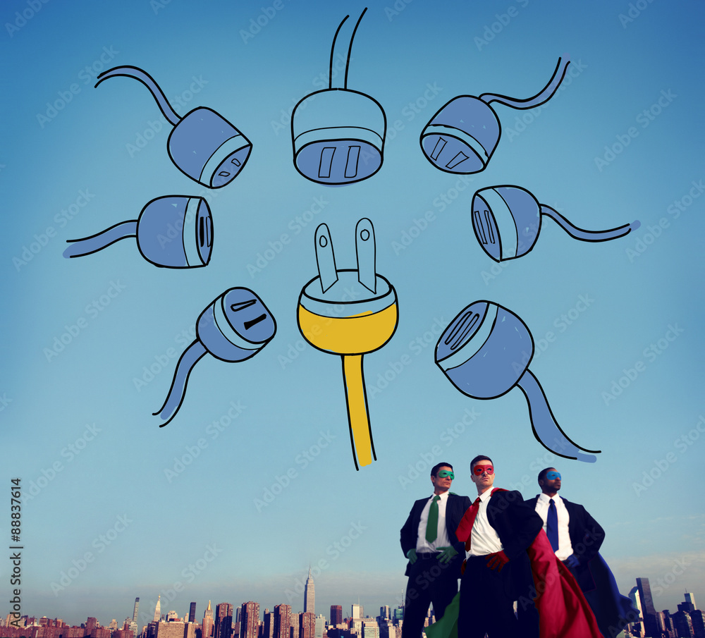 Poster power energy plug connect networking concept