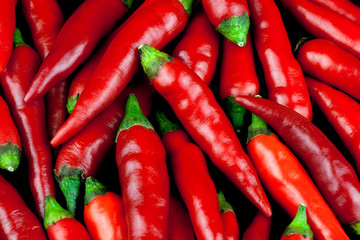 Small Red Chilli Peppers Close Up