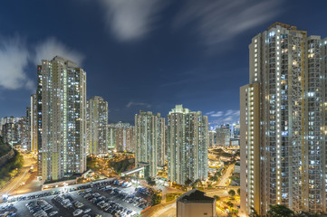 public estate in Hong Kong at night