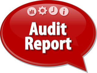 Audit Report Finance Business term speech bubble illustration