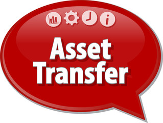 Asset Transfer   Business term speech bubble illustration
