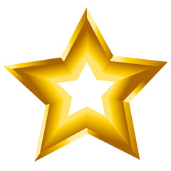 3d star vector illustration symbol golden