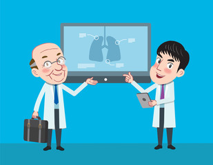 Drawing flat character design medical doctor concept ,vector illustration 