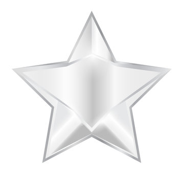 3d star vector illustration symbol silver