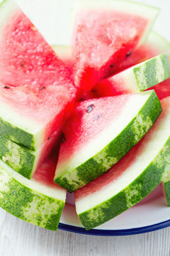 water melon on wooden table