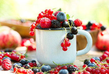 fresh berries in a cup