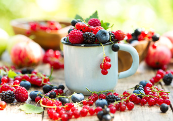 fresh berries in a cup