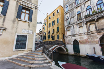 Bridge over canal in Venice, Italy