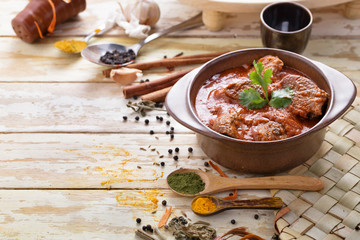 indian lamb rogan josh with some seasoning