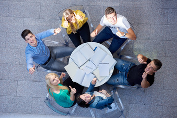 group of students  top view