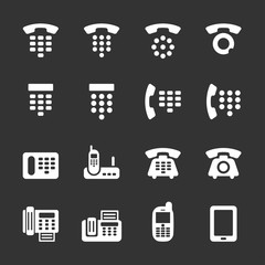 phone and fax icon set, vector eps10