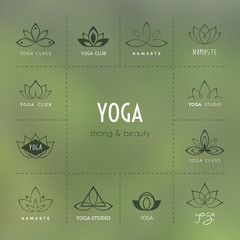 Set of logos for a yoga studio