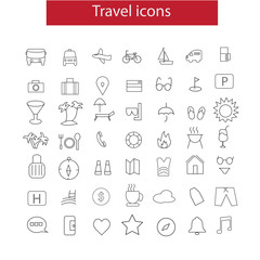 Travel line icon dark concept.