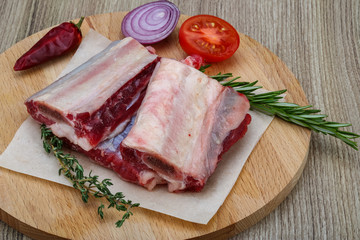 Raw beef ribs