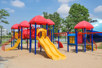 Modern children playground in park