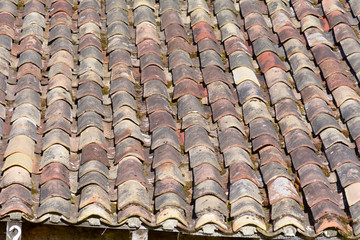 Terracotta curved roof tiles