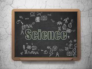 Science concept: Science on School Board background