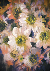 Obraz na płótnie Canvas painting of abstract background of flowers