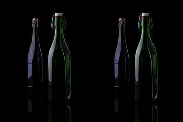 wine bottle on black