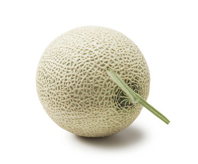 A juicy honeydew melon from Japan on a white background...