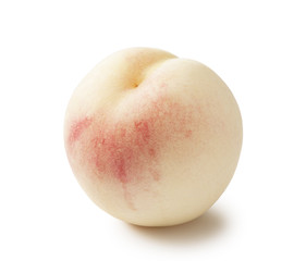 fresh white peach on white background