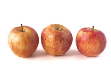 Three apples isolated on white