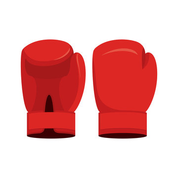 Red boxing gloves on a white background. Sports Accessory vector