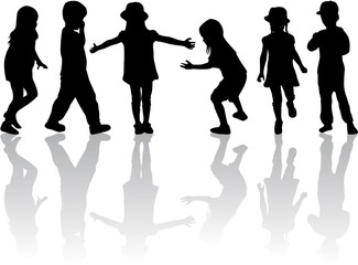 Children silhouettes.