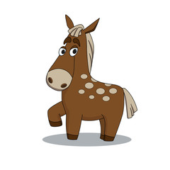 Cute cartoon character horse.