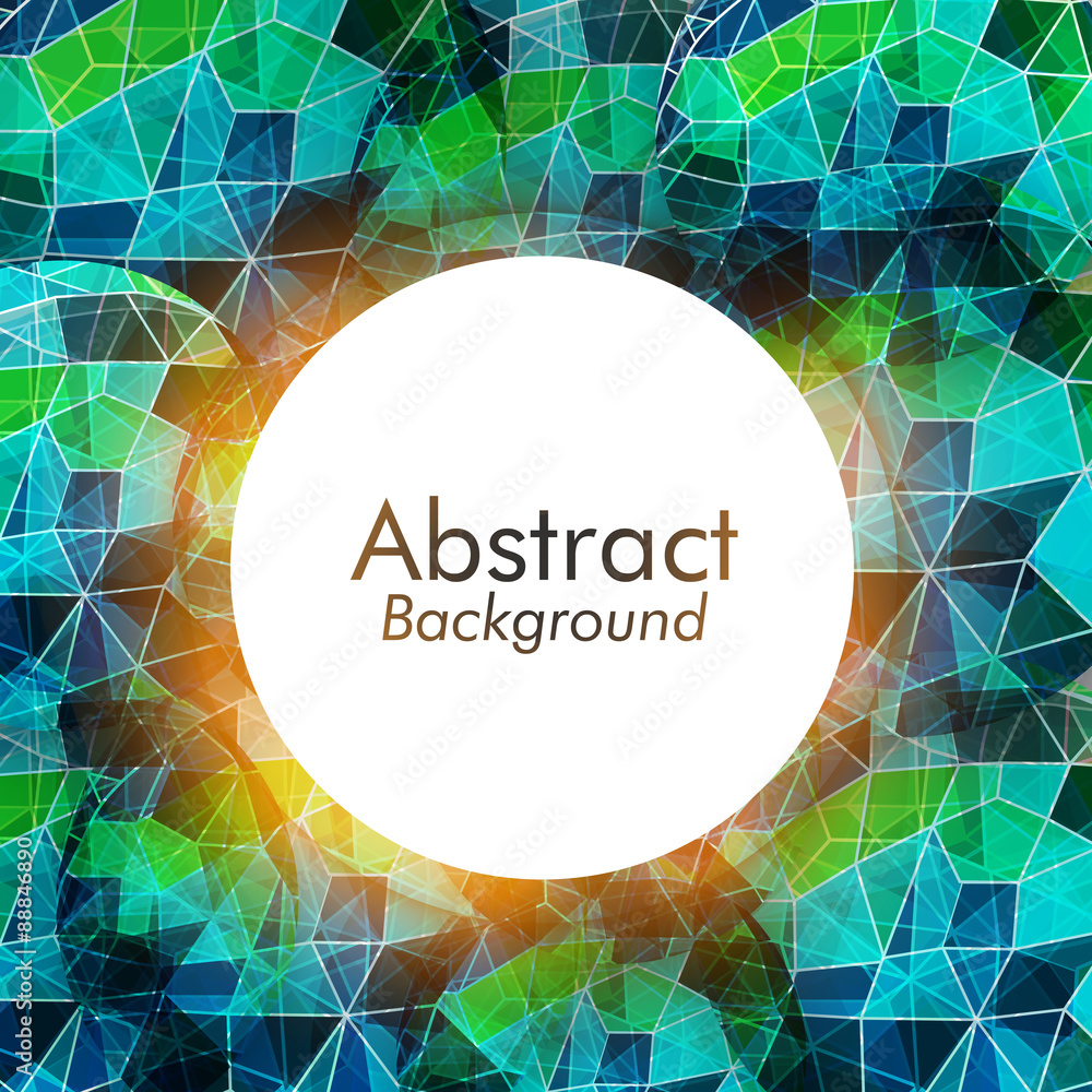 Poster rounded frame with abstract design.