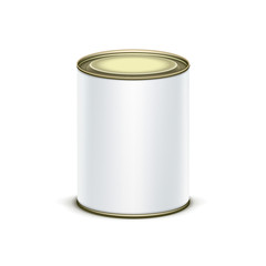 White tin box packaging container tea coffee isolated vector