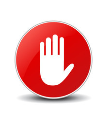 Obraz premium No entry hand sign on white background