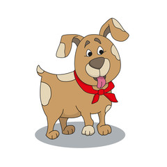 Fototapeta premium Cute dog with red bandanna.