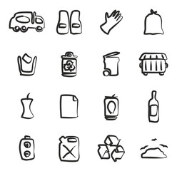 Garbageman Icons Freehand