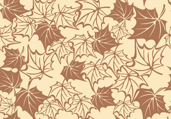 Autumn seamless pattern with leaves of maple