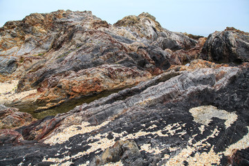 texture of rock with close up position