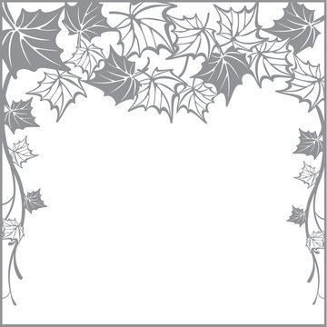 Autumn pattern, with maple leaves. Template for cut