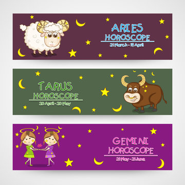 Website horoscope header or banner concept.