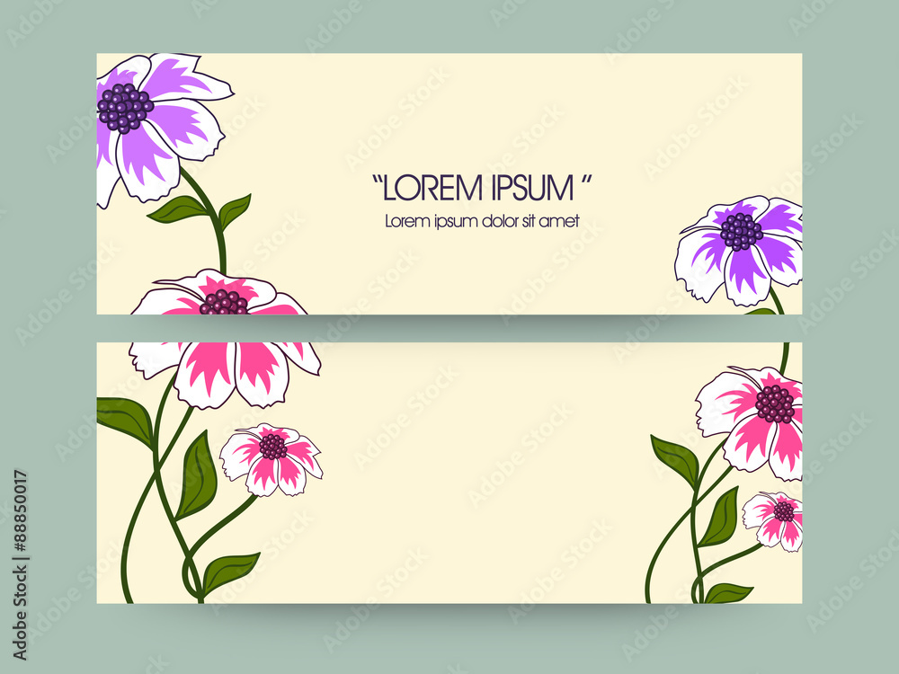 Wall mural Concept of web header or banner.