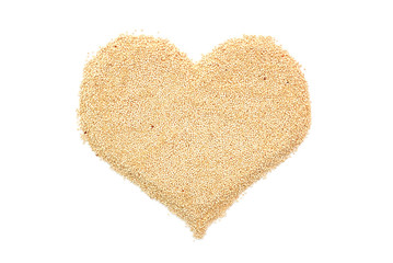 Quinoa in a heart shape