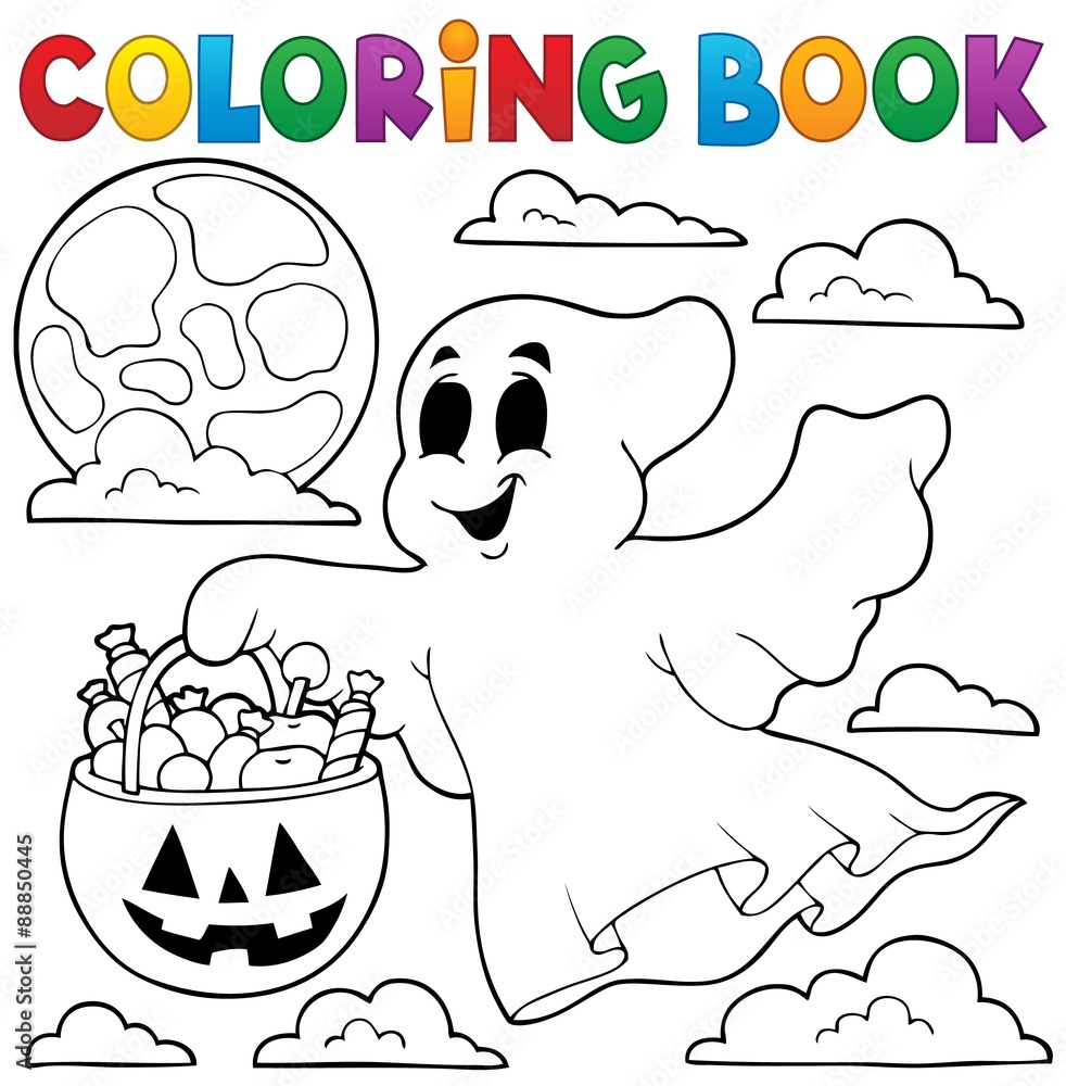 Poster Coloring book ghost theme 3