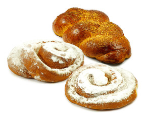 buns on a white background