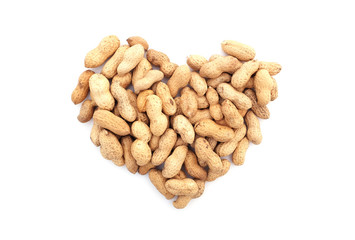 Monkey nuts in a heart shape