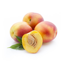 Peach on the white isolatd background.
