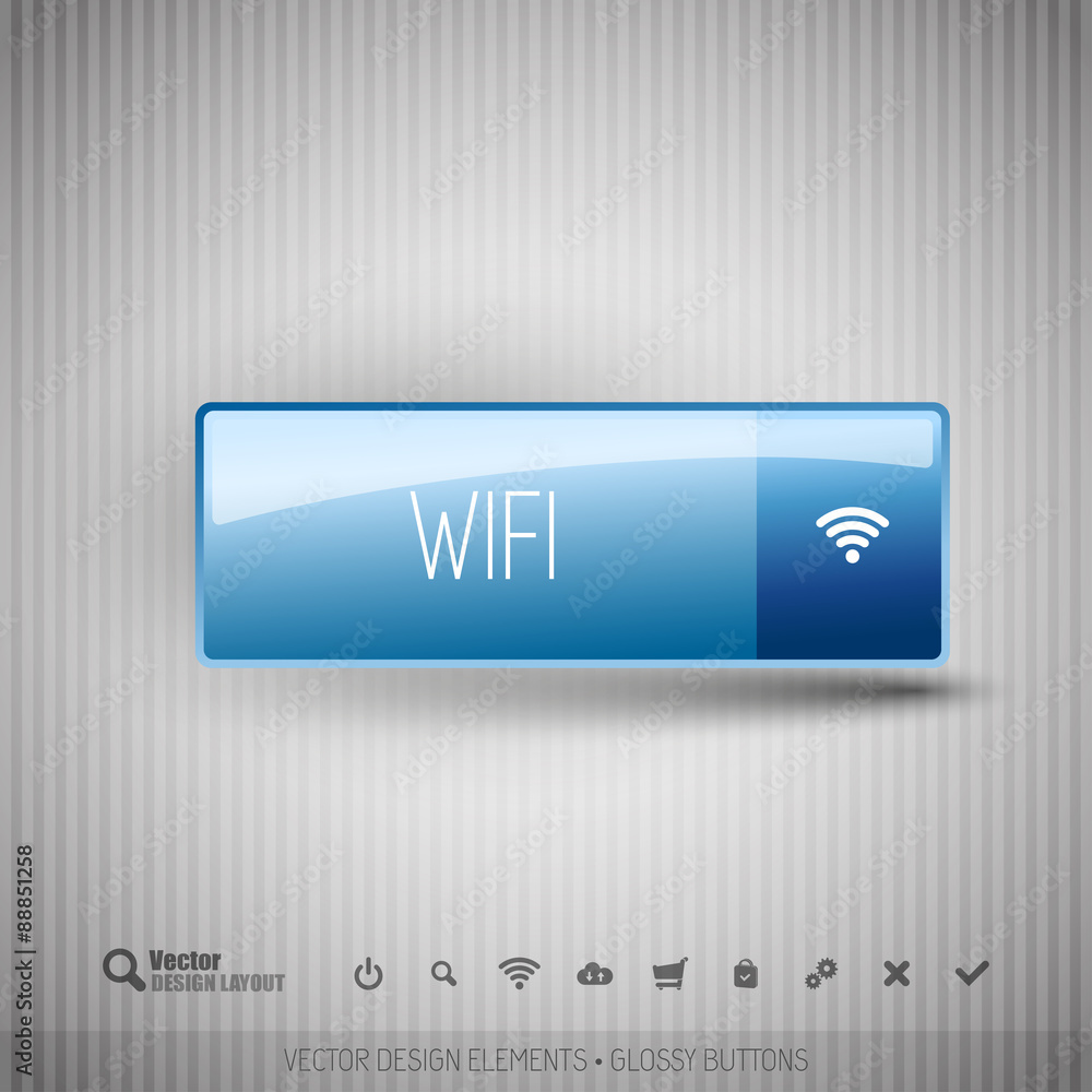 Poster modern button wifi with icons set.
