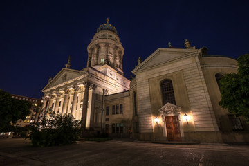 Fototapeta na wymiar the french cathedral at the gendarmenmarkt in berlin germany at
