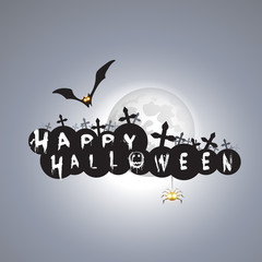 Fototapeta premium Happy Halloween Card Design Template - Vector Illustration